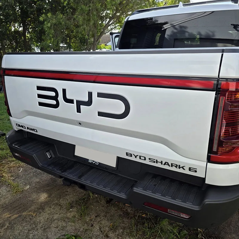 For BYD Shark 6 Trunk Standard 3D Badge Logo Sticker Glossy Black Sticker Decoration Automobiles Parts Accesorios Para
