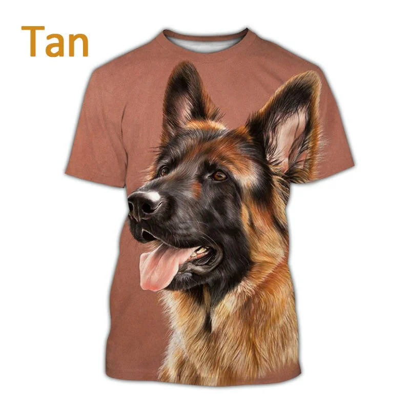 New Fashion Pet Dog 3D Printing T-Shirt German Shepherd Animal Printing T-Shirt Men Women Casual Short Sleeve Shirt Tops