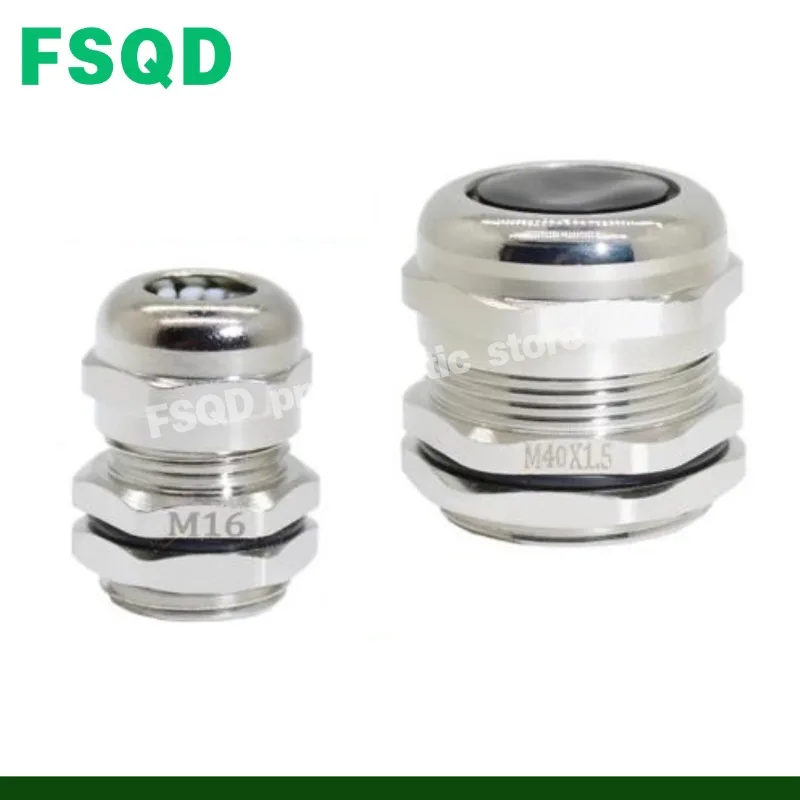 Waterproof Cable Glands Connector Nickel Brass Metal IP68 Wire Glands For 2-84mm Cable M8 M12 M16 M18 M20 M22 M28 M36 M48 M88