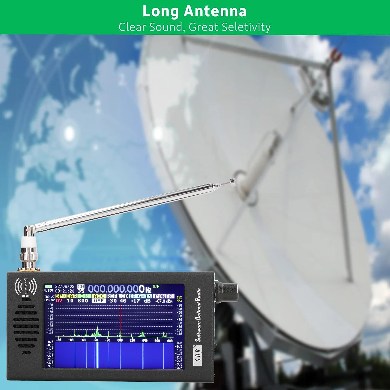 DSP SDR Radio-ontvanger 4,3 inch 100 KHz tot 149 MHz FM MW SSB CW HAM Kortegolf Radio-ontvanger DSP SDR Radio-ontvanger