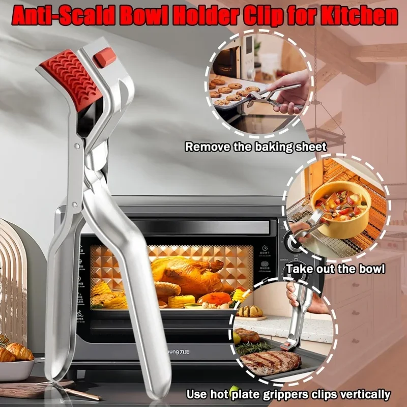 1pc bowl clip, non-slip, anti-scalding, kitchen supplies, pot clips, microwave cup clips, baked pizza basin clips.