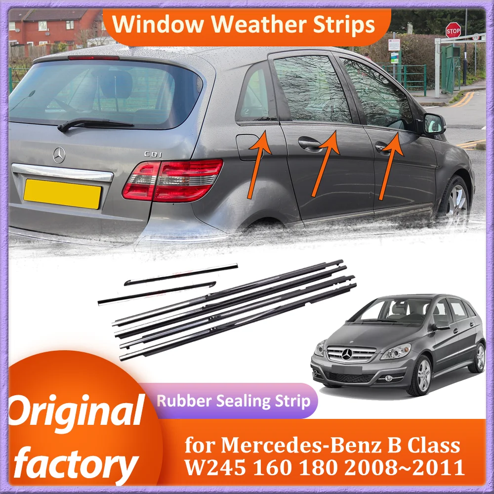 Fensterdichtungen für Mercedes-Benz B-Klasse W245 160 180 2008~2011 Fenstergummi-Dichtungsstreifen Dekorative Streifen Zubehör