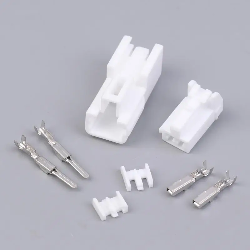 DJ7026A-2.2-11/21 Conector de assento de carro de 2 pinos - Conjunto de plugue macho/fêmea branco para ventilação e fiação do motor