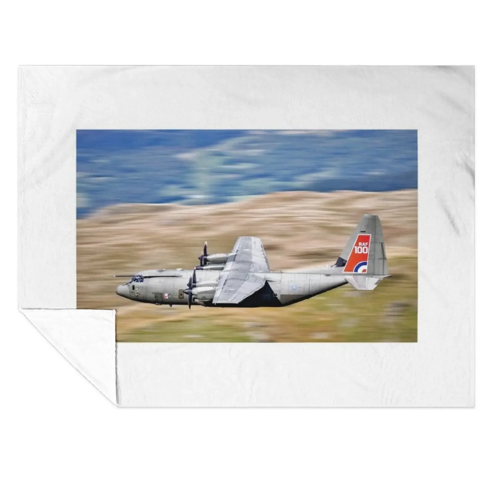 

RAF C130 Hercules Low Level in the Mach Loop Throw Blanket Camping Bed covers Multi-Purpose Large Blankets