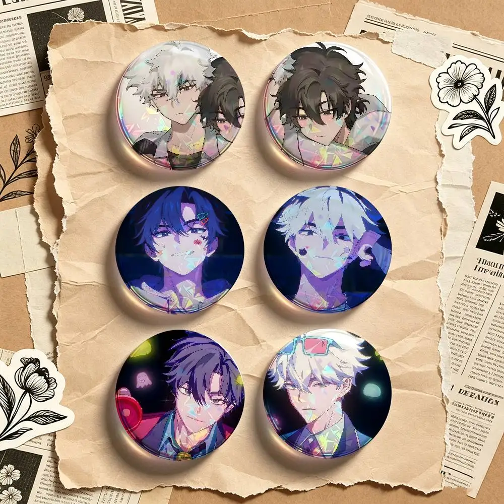 L-Link Click 2 Pieces Badge Set Icons Badges Creative Meme Figure Round Tinplate Brooch Bag Clothes Accessories