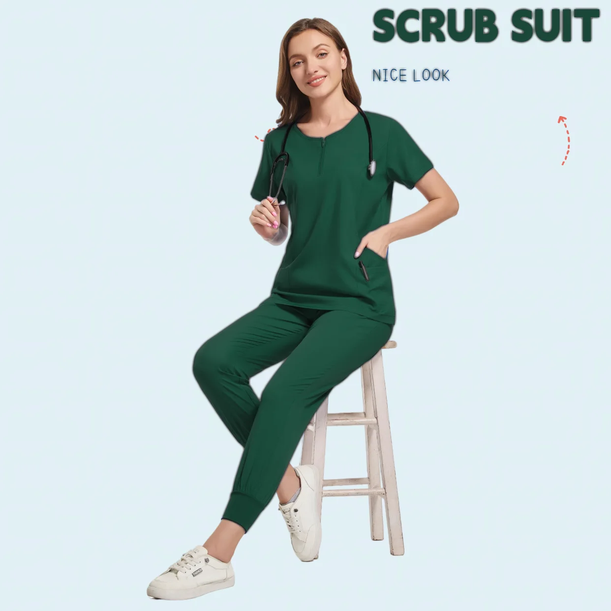 Grosir Set Scrub overall dokter pria medis, seragam bedah rumah sakit mulut wanita perawat Scrub seragam Spa jogger