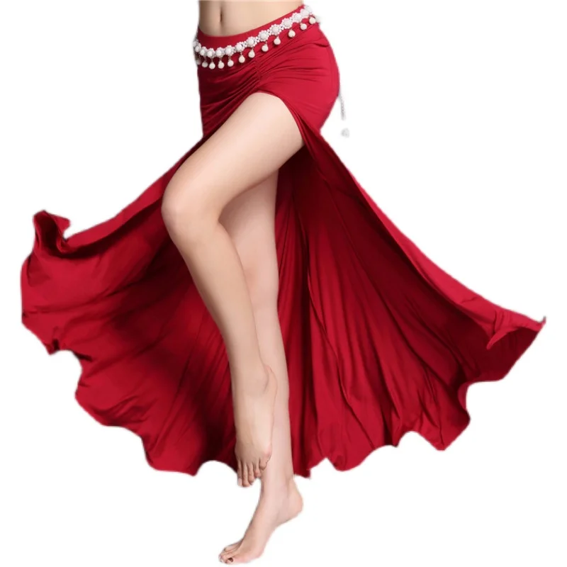 Long Skirt Belly Dance Split Long Fishtail Skirt Performance Wear Practice Exercise Clothing Performance Skirt