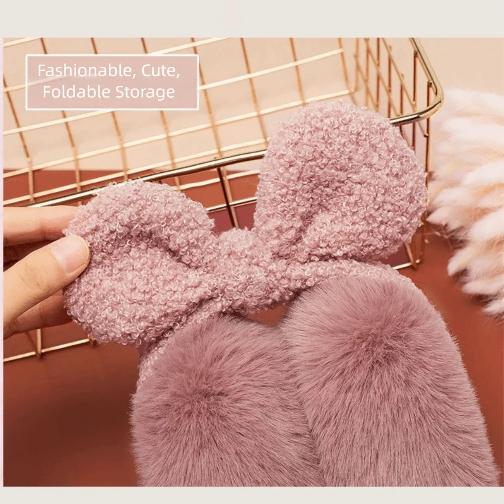 نساء موضة لينة طوي غطاء للأذنين شتاء دافئ سميكة الأذن دفئا سدادات حماية الأذن التجمد فو الفراء الأذن يفشل