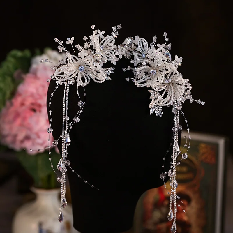 اكسسوارات الشعر الزفاف شرابة يدوية دبابيس الشعر الملونة مطرز فستان الزفاف الجميل غطاء الرأس المشابك الجانبية الموضة