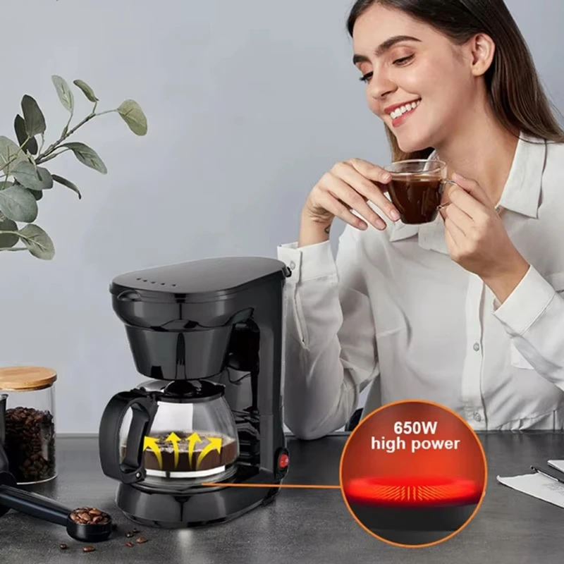 ماكينة صنع القهوة الكهربائية - 750 مل - 6 أكواب - ماكينة صنع القهوة بالتنقيط - مع وظيفة مضادة للتنقيط - زجاج البورسليكات - كارافي - قابس الاتحاد الأوروبي