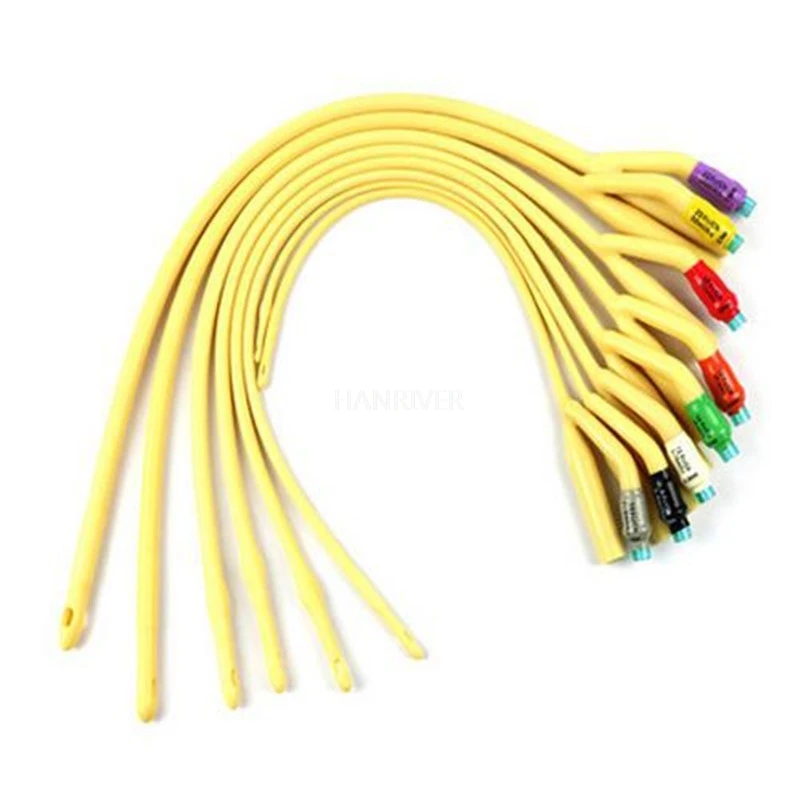 Disposable Urinary Catheter Latex  Catheter Silicone Coated Two Way Medical Sterile Men Women Incontinence Urinal 12Pcs