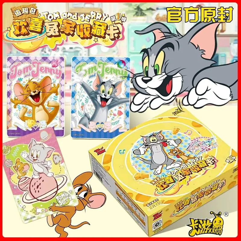 Tarjetas Coleccionables Oficiales de Tom y Jerry de Kayou, Paquete Sellado Divertido, Mercancía de Anime para Coleccionistas de Animación