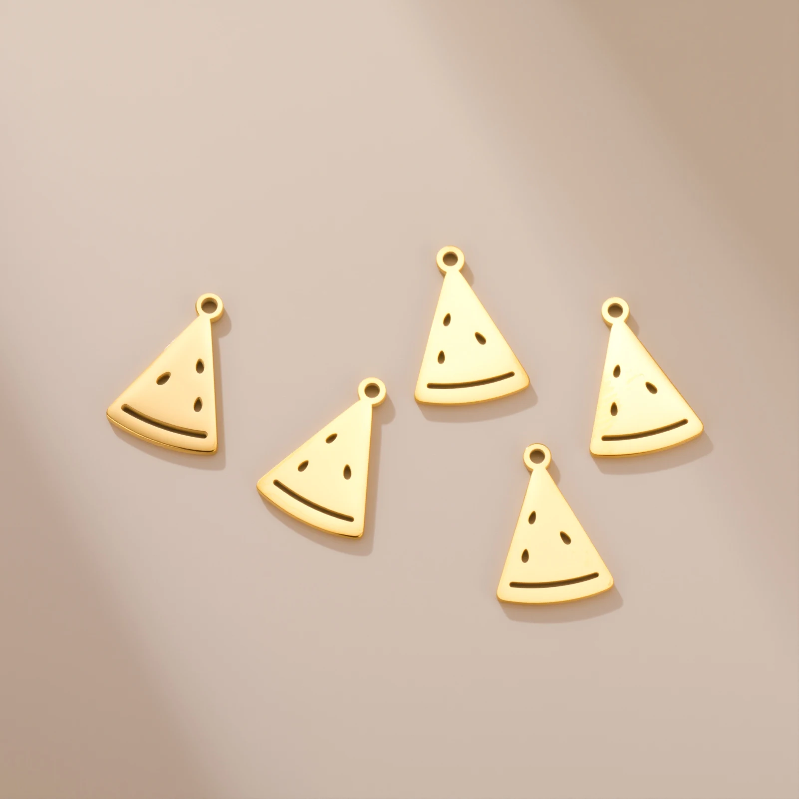 5Pcs/Lot Watermelon Pendant Gold Color Stainless Steel DIY Making Charm For Necklaces Bracelets Jewelry Gift 2026 New
