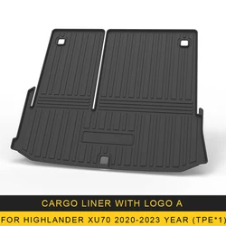 For Toyota Highlander XU70 2020-2023 Car Cargo Liner box Mat TPE Anti-slip Trunk Mat Luggage Tray Carpet Interior Accessories