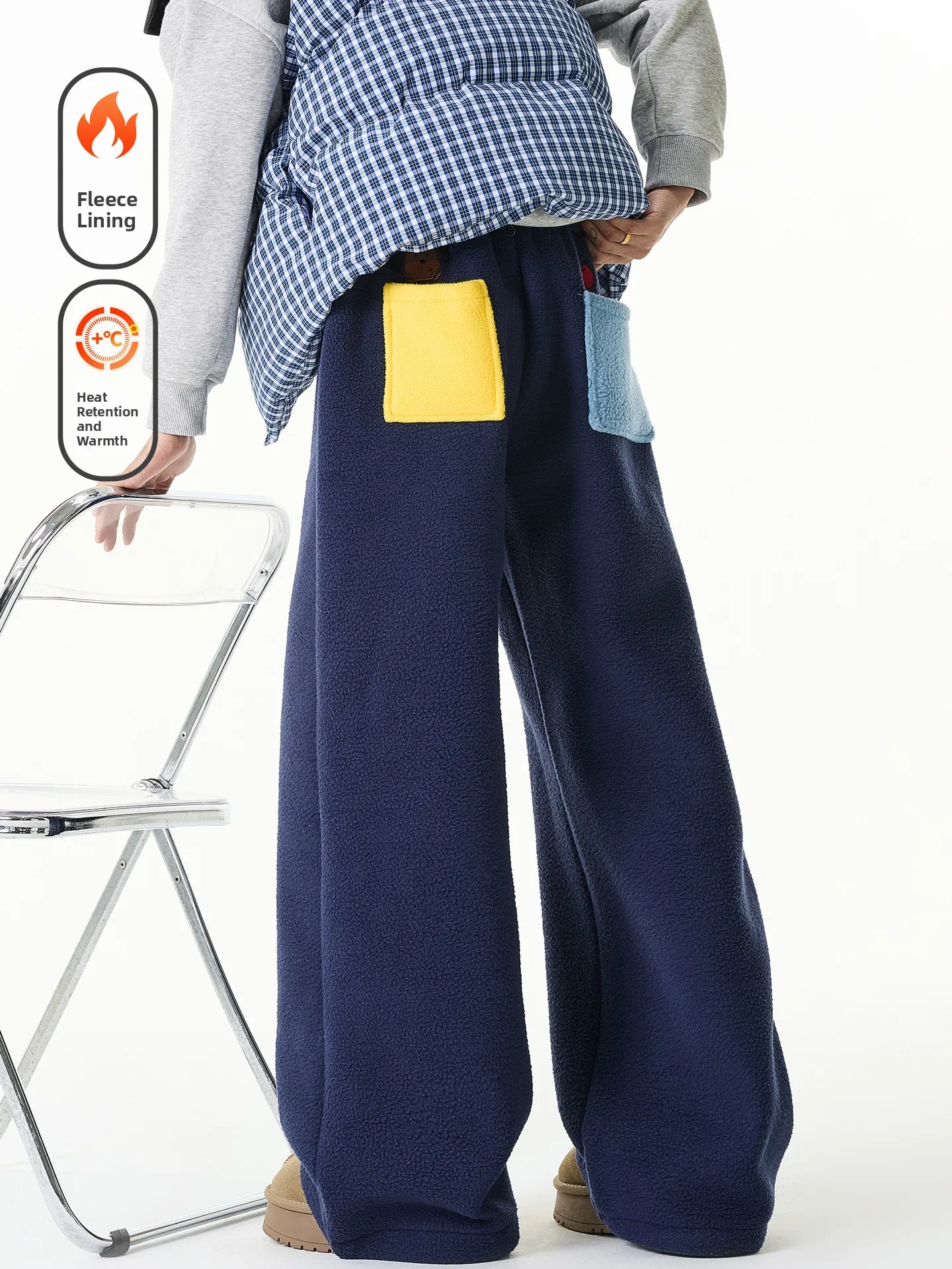 

Мужские повседневные брюки из бархата Thiened Lamb, зимние теплые широкие брюки, свободные повседневные брюки в стиле ретро для пар на подкладке