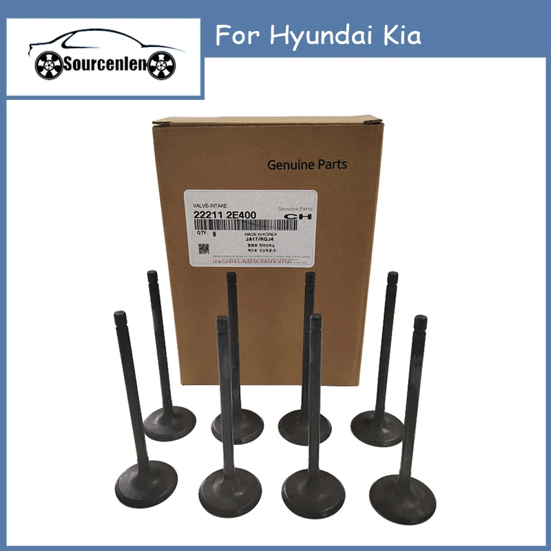 8Pcs 22211-2E400 22212-2E000 Engine Intake Exhaust Valve For Hyundai Kia 222112E400 222122E000