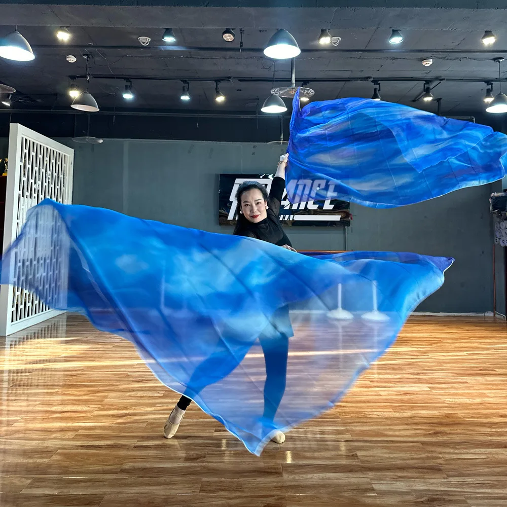 

Blue Belly Dance Accessories Flags Tie-dye Flag For Adult Stage Performance Practice Props Praise Dance
