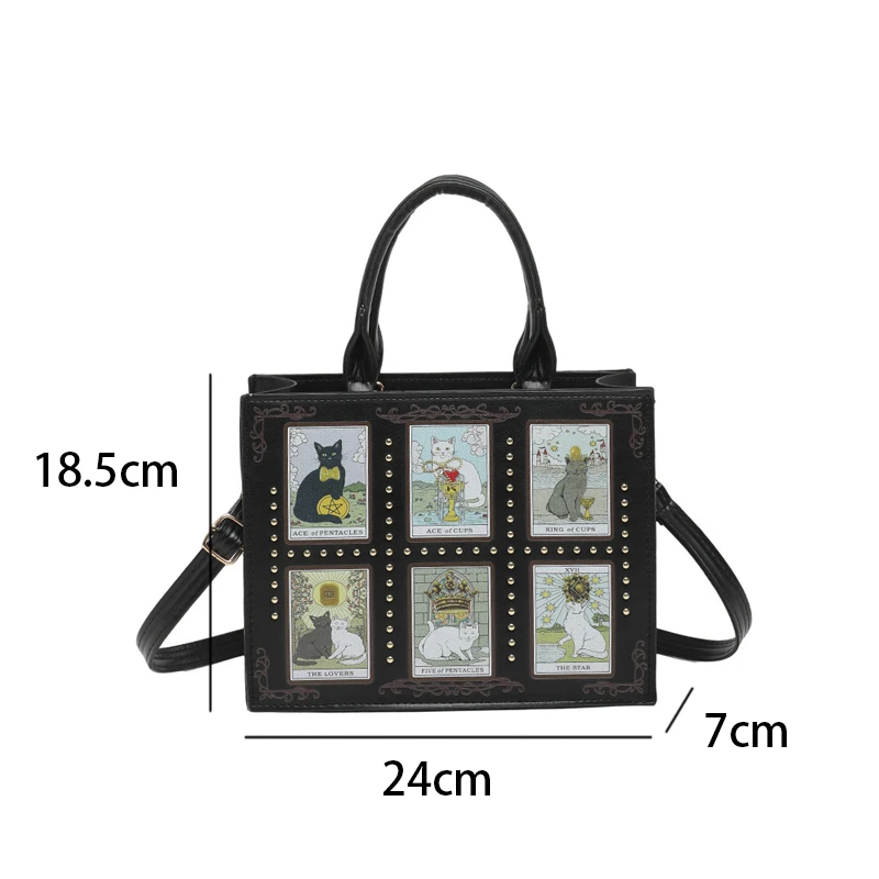 

Cat Pattern Large Capacity Women Commuter Shoulder Bag Vintage Fashion Crossbody Handbag Tote Stylish Casual One Shoulder Bag
