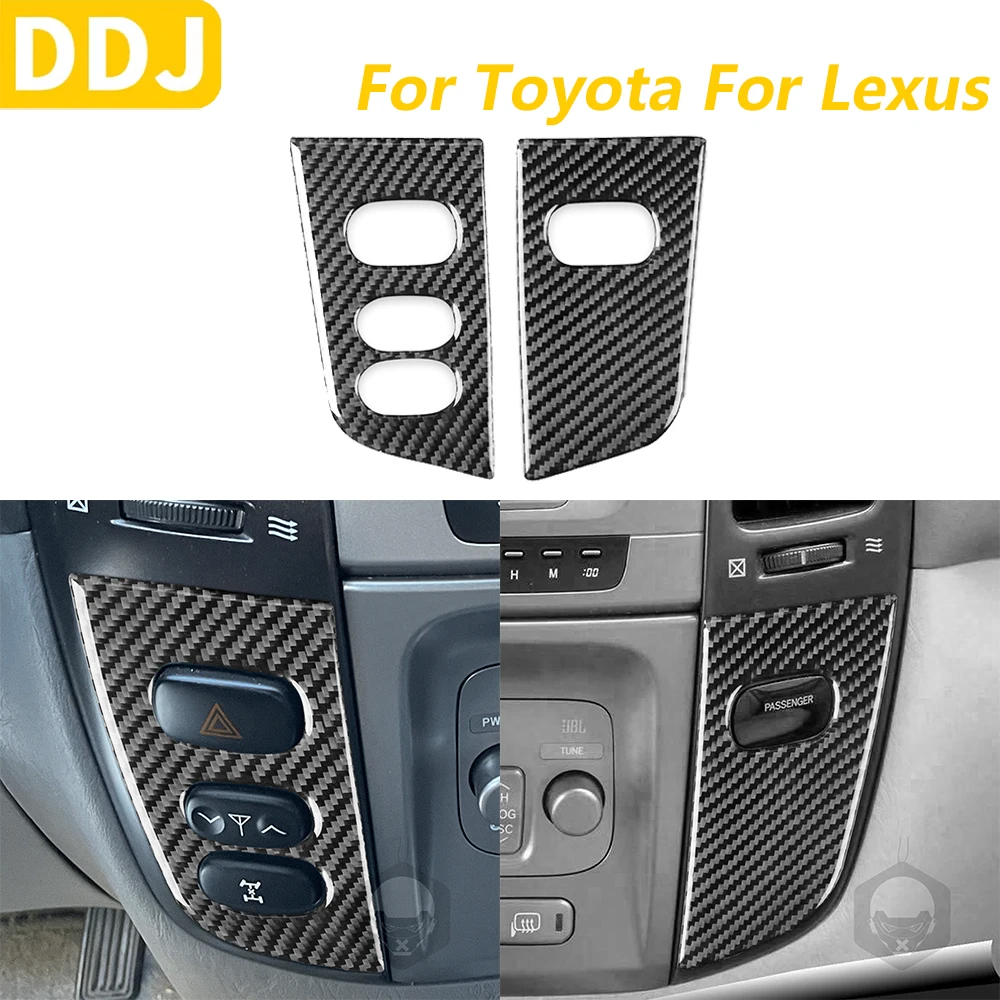 

For Lexus LX470 For Toyota Land Cruiser 2003-2007 Carbon Fiber Warning Light Button Switch Panel Cover Car Accessories Sticker