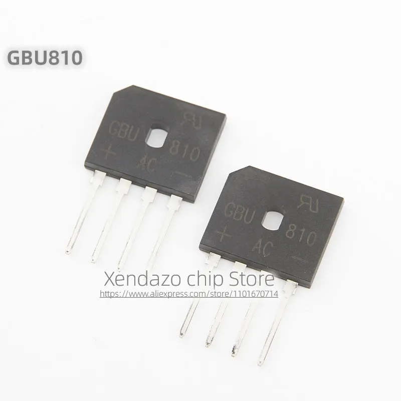 10pcs/lot GBU810 GBU 810 8A/1000V ZIP-4 package Original genuine Rectifier bridge