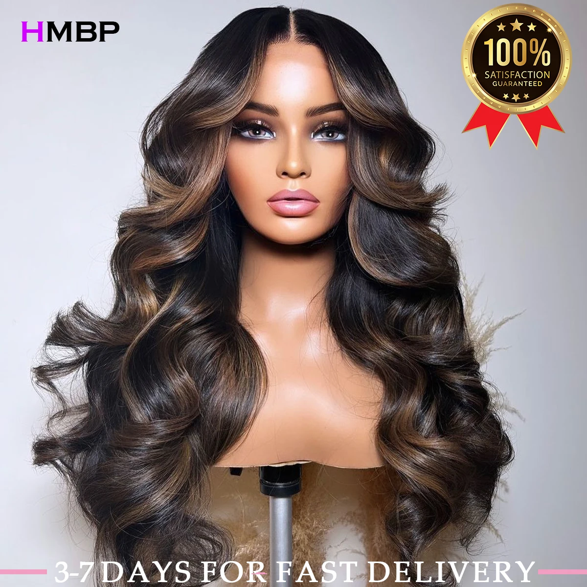 

Highlight Body Wave 360/13x6 HD Lace Frontal Wig Human Hair P4/27 Colour Glueless Wig Pre Plucked Lace Frontal Wigs For Women