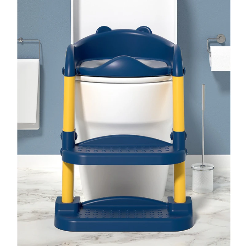 Asiento de entrenamiento de orinal con taburete escalonado, asiento de inodoro plegable, silla de entrenamiento con respaldo para bebés y niños, olla portátil para niños, nuevo