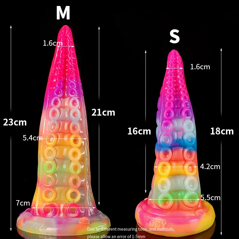 YOCY Silicone Octopus Dildo With Sucker Anal Butt Plug Tentacle Realistic Animal Penis 7cm Dia Prostate G-Spot For Women Men