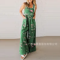 Jumpsuit Dungarees Women's Summer Printed Wide-leg Comfortable Casual Minimalist Niche Versatile Fashionable Designer Luxurious - Image 4