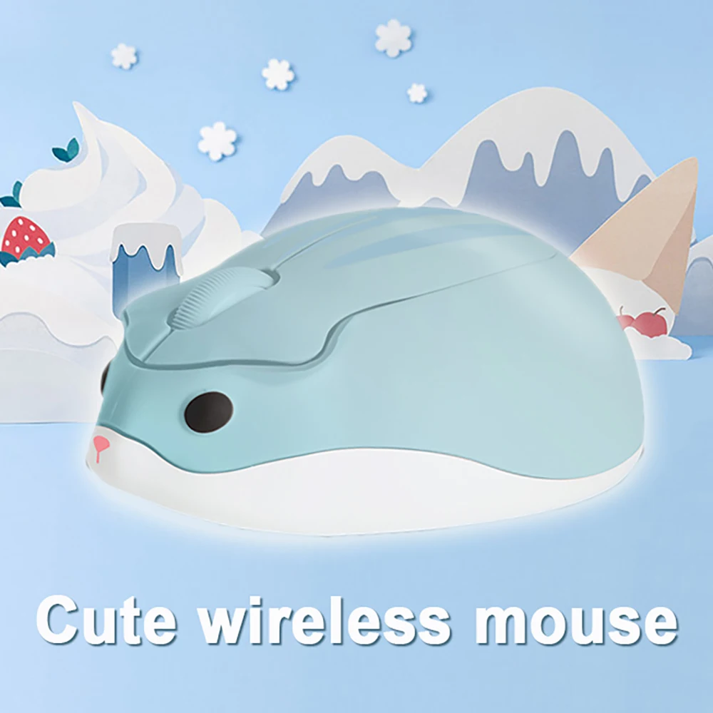 Cute Hamster 2.4G Wireless Optical Mouse Cartoon Design 1200 DPI Computer Mice Ergonomic Mini 3D Gaming Office Mouse Kid's Gift