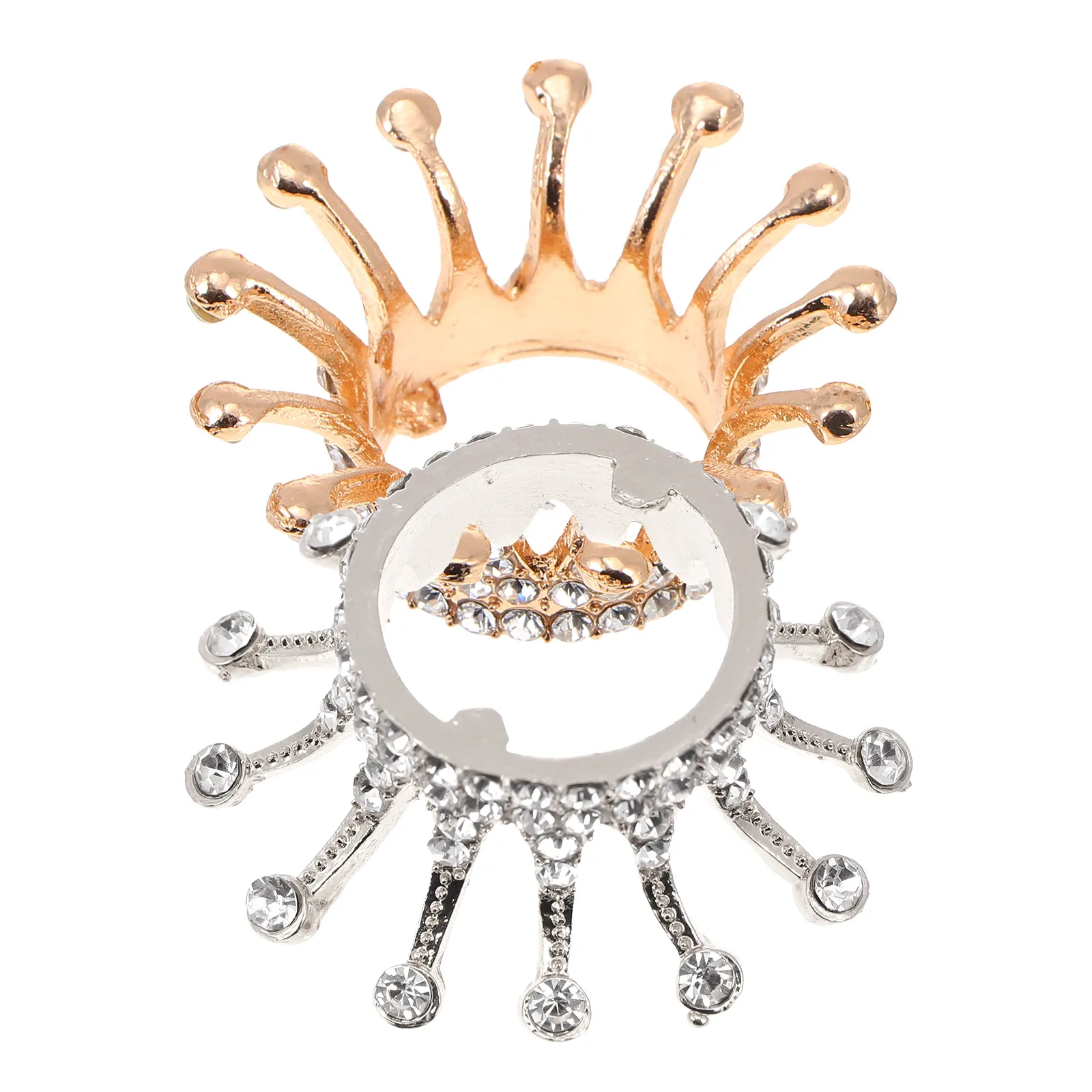 

2pcs Retro Crown Pen Holder Nail Pallets Gold Plated Pearl Diamond Decor Alloy Color Mixing Plate Manicure Stand Beauty