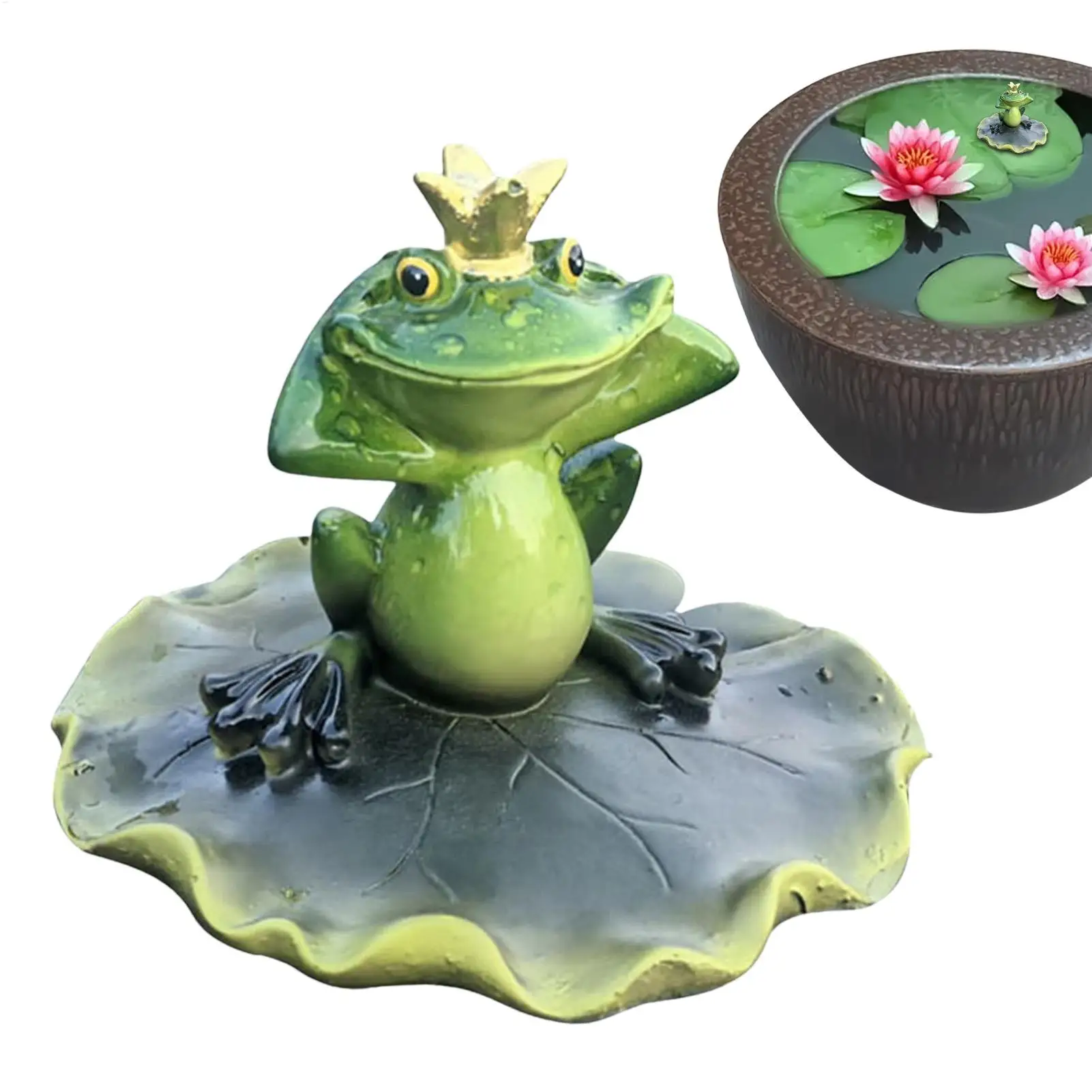 

Artificial Pond Decor Floating Frog Animal Pond Sculpture Resin Art Funny Animal Figurine Realistic For Birthday Housewarming