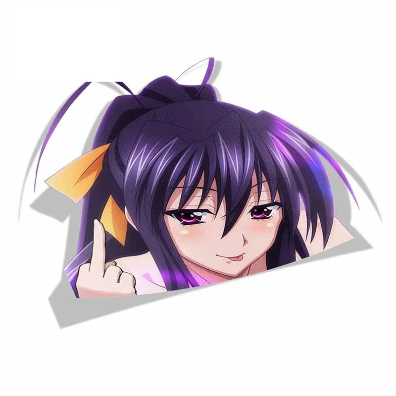 

Akeno Himejima High School DxD Peek Big Head Anime Vinyl JDM Car Stickers Window Trunk Laptop Decal Covering Scratches 30x22.4cm