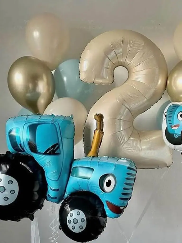 Ensemble de ballons en aluminium pour grand tracteur, thème de ferme, chiffres crémeux, fournitures de décoration pour fête d'anniversaire, cadeaux de réception-cadeau pour bébé, 14 pièces