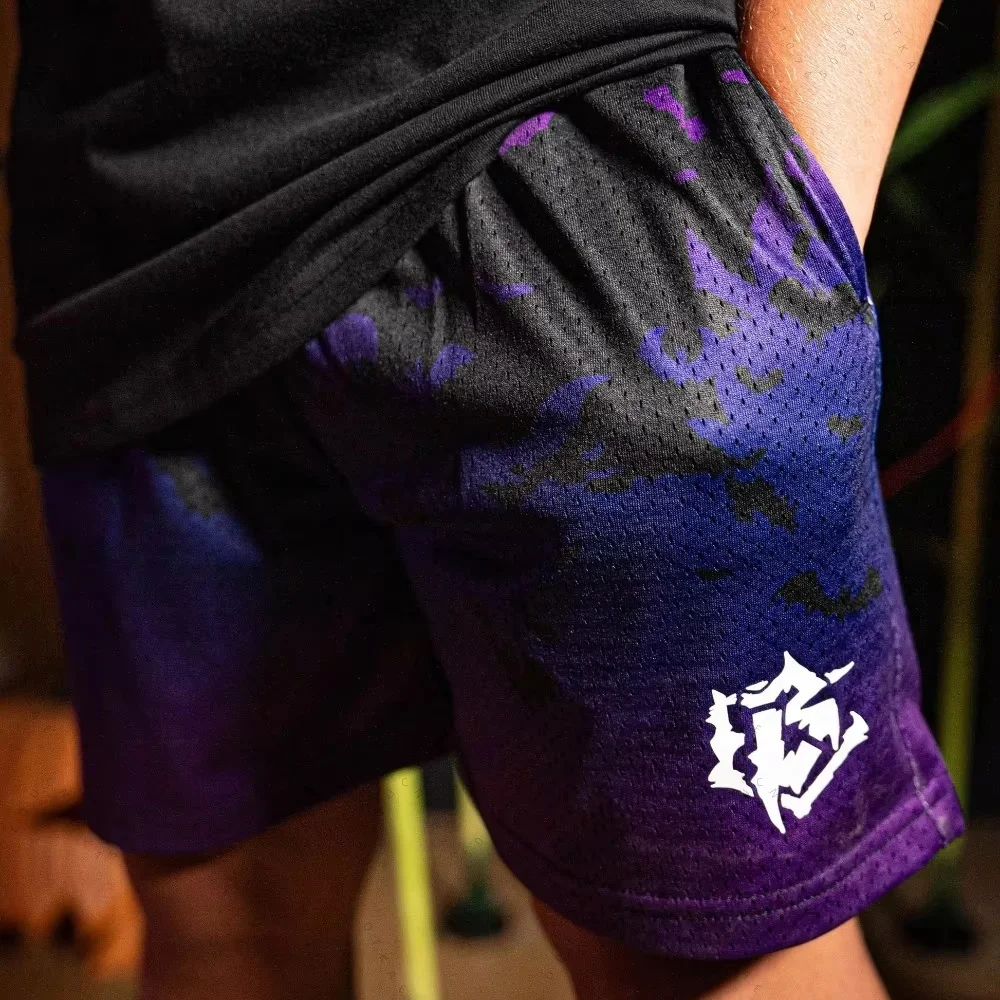 

2025 Hot Halloween Men Bat Gradient Youth Short Baseball 101 Breathable Comfortable Sport Short American Retro Basketball Shorts