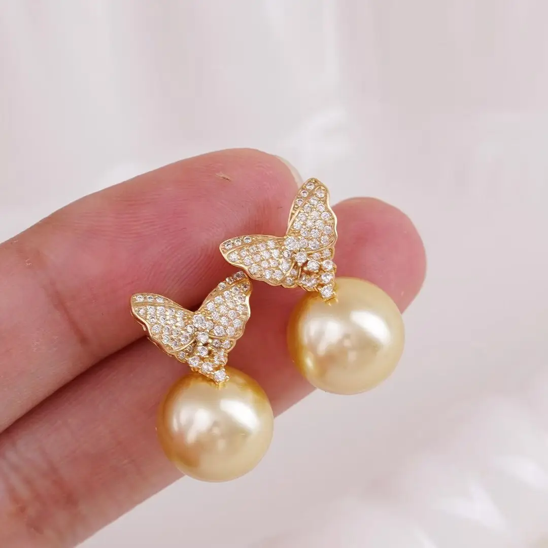 

S925 Sterling Silver Earrings Base Findings Mountings Jewelry Mounts Fittings Accessories for 10-11mm Pearls 3 pairs/lot