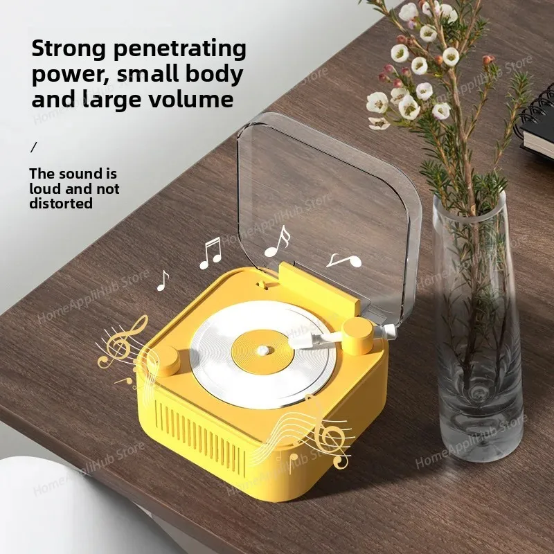 Retro Creative Vinyl Bluetooth Speaker Desktop Decoration Atmosphere High Aesthetic Value Gift for Girlfriend Sound System