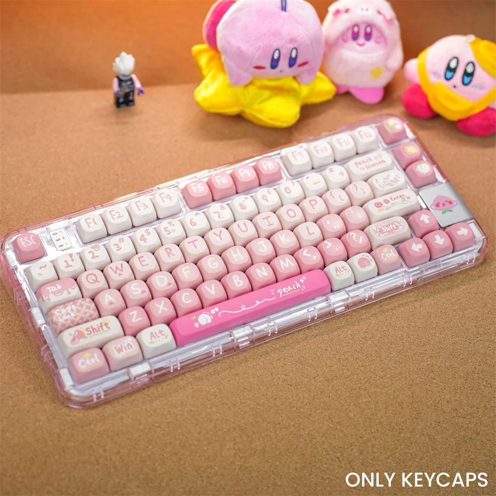 134 Keys MOA Profile Pink Peach Theme Keycaps PBT Dye Sublimation Customized Key Caps Kit for Mechanical Keyboard MX Switches