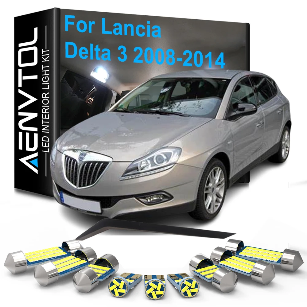 

6pcs Car LED Interior Lights Canbus For Lancia Delta 3 III 844 2008 2009 2010 2011 2012 2013 2014 Dome Read Trunk Glove box Lamp