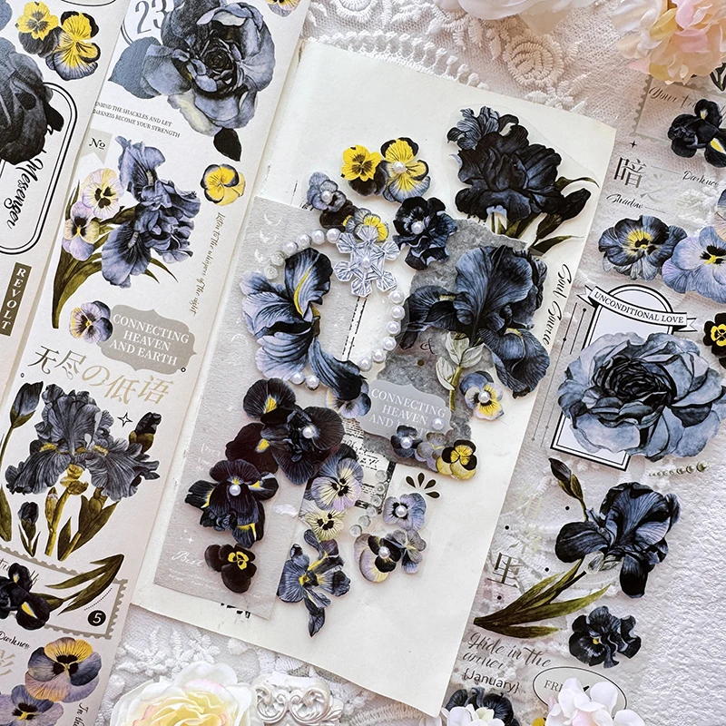 60 مللي متر * 6 متر خمر زهرة القزحية المشهد PET الشريط الإبداعية لتقوم بها بنفسك مجلة المواد الكولاج سجل القصاصات القرطاسية #1