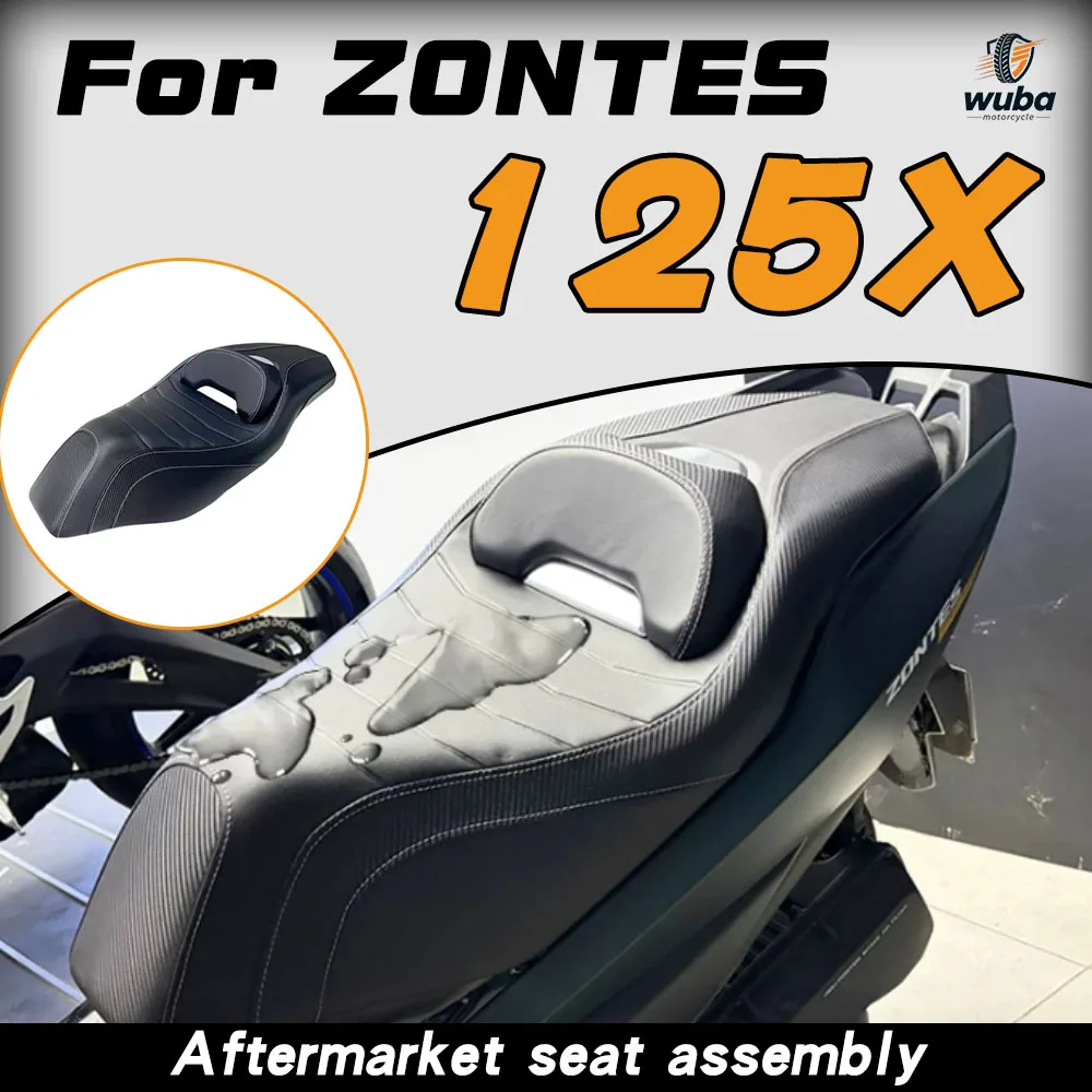 Custom seat assembly for ZONTES 125X, 150X, and 175X—effectively shifts the seating position 4cm rearward.