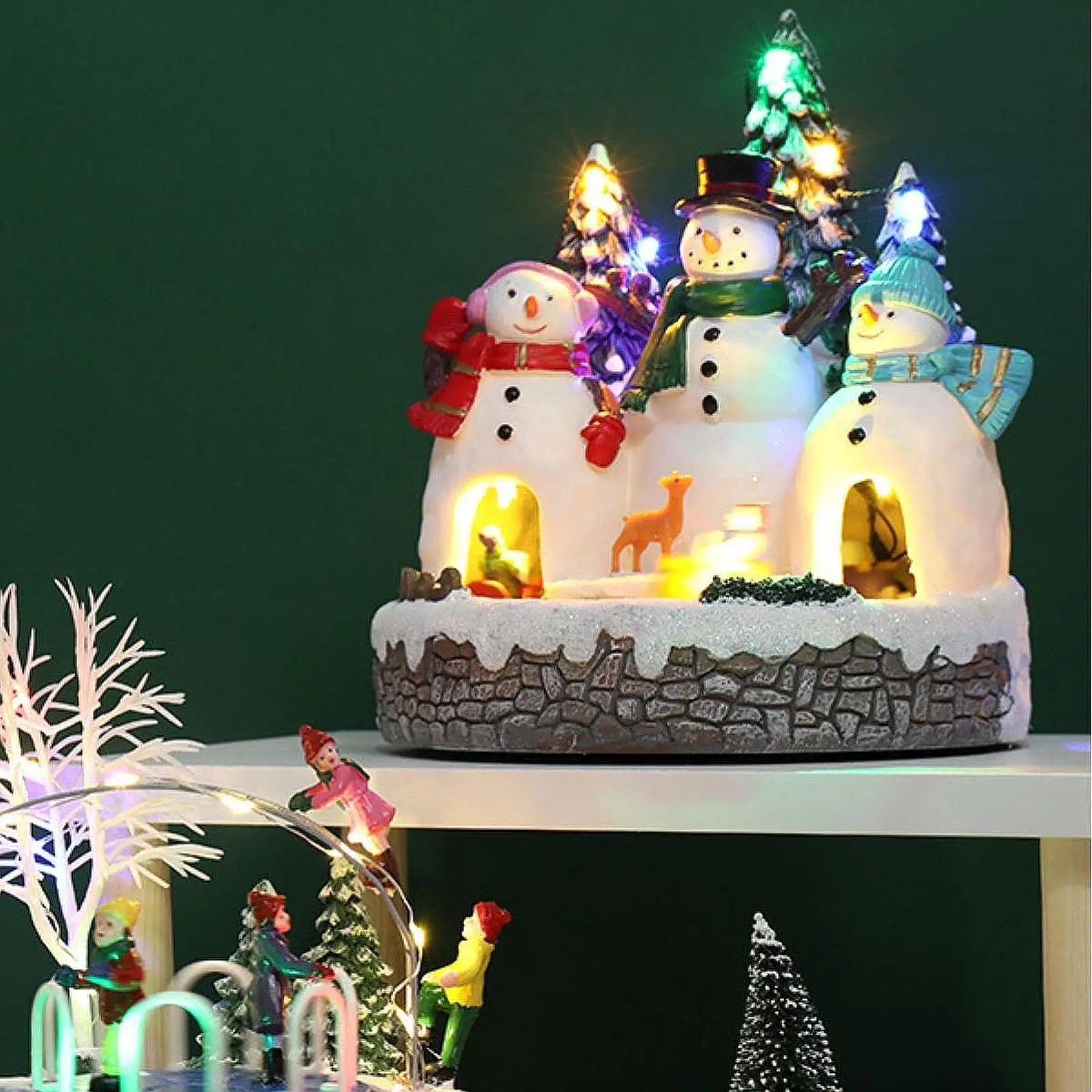 

Christmas Glowing House Table Centerpiece Building for Bedroom Shelf Office