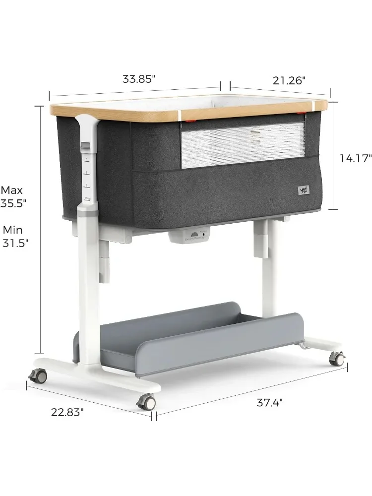 Fast Shipping.Rocking Bassinet Electric Baby Bassinet Automatic 3 Rocking Motion Bassinet Bedside Sleeper for Newborn, 3 in 1 Au