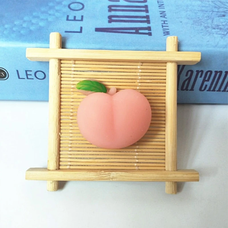 10Pcs Silicone Mini Peach Toy Stress Anxiety Relief Decompression Squeeze Ball DIY Phone for Case Drop shipping