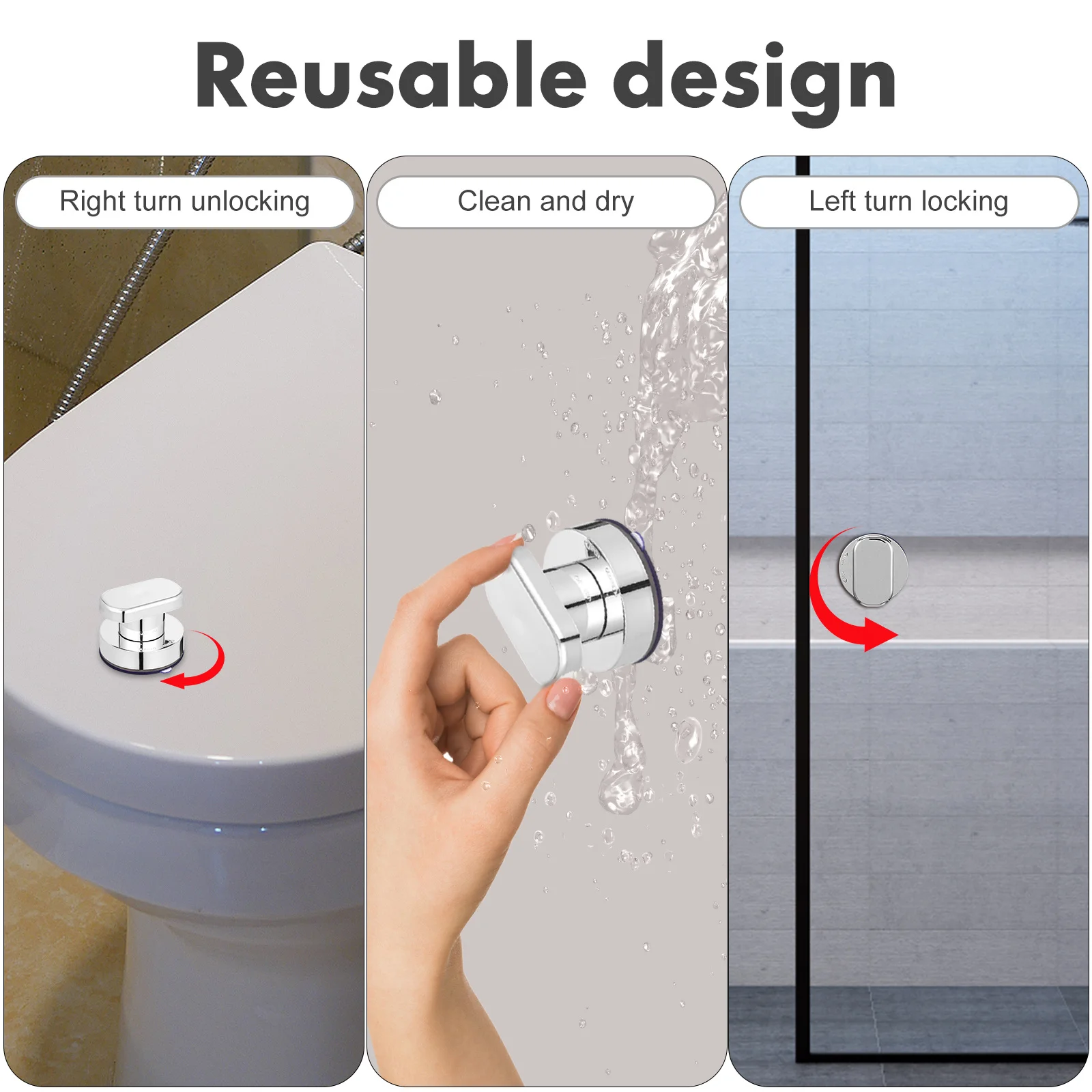 

4Pcs Suction Cup Door Handle Durable Plastic Bathroom Balcony Dresser Knobs Strong Adhesion 75kg Load Suction Cup Door Handle