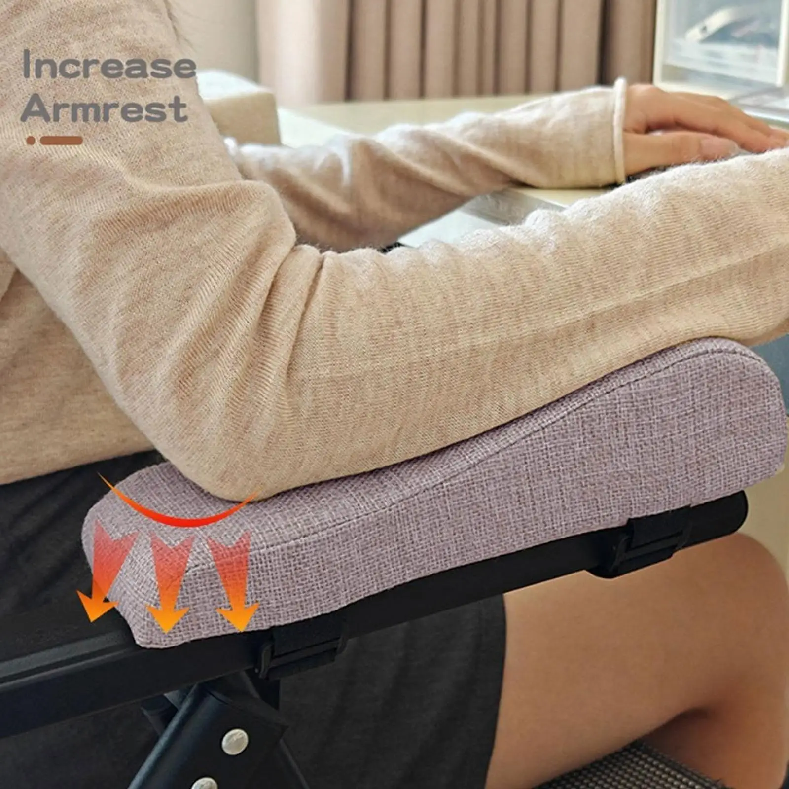 Chair Armrest Cushion Replacement Cover Easy Clean Polyester Sponge Padding for Desk Chair Living Room Office