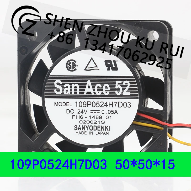 

Оригинальный промышленный инвертор Sanyo 24 В 0,05 А 5015 5 см, 3-проводной малошумный охлаждающий вентилятор 109P0524H7D03