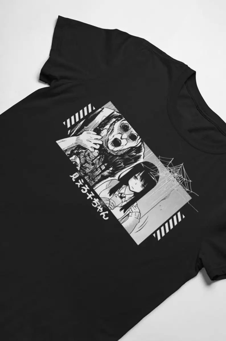 

Anime Horror Girl T-Shirt, Aesthetic Anime Shirt, Anime Aesthetic, Japanese streetwear, Alt Clothes, Harajuku Shirt, Horror Anim