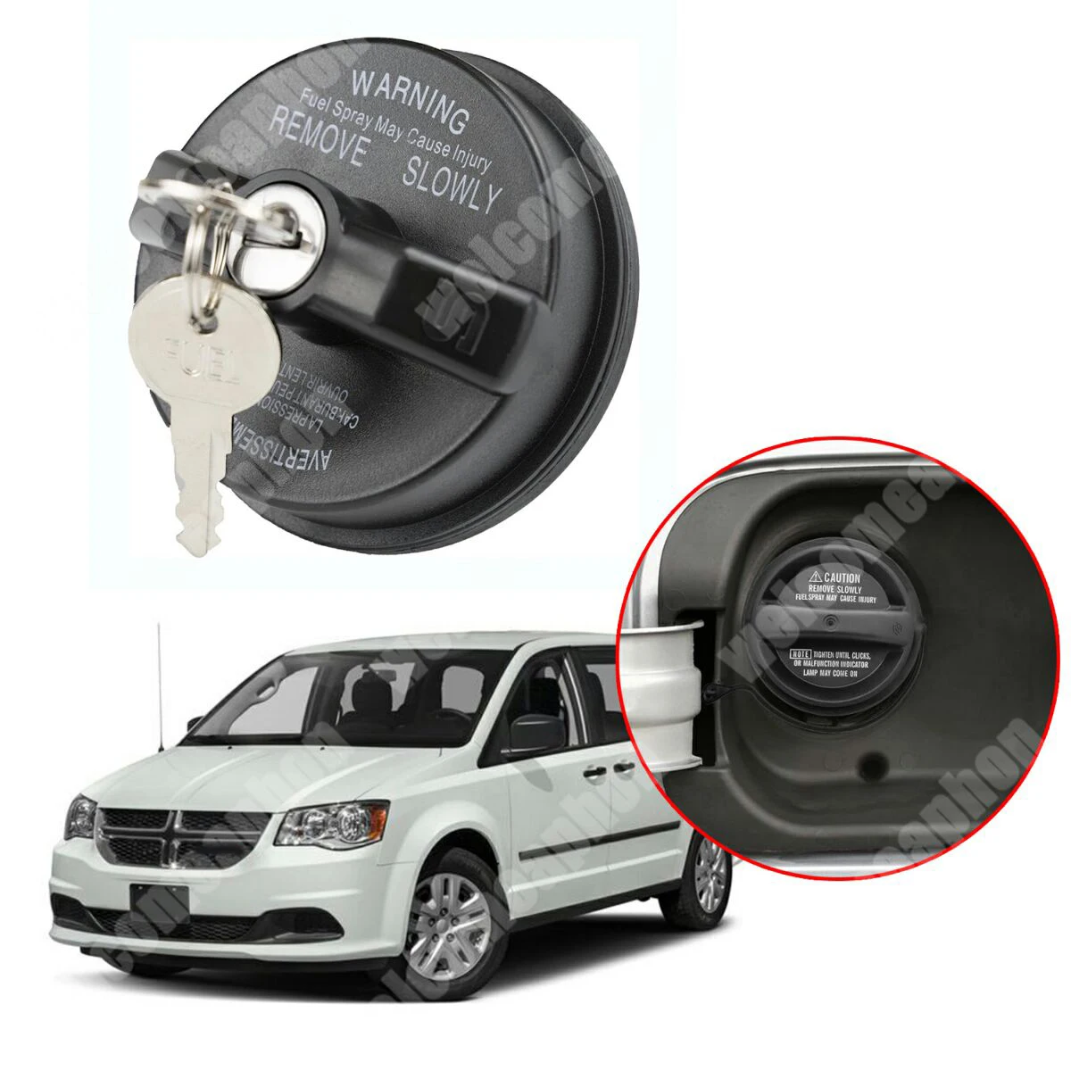 For Dodge Grand Caravan 1998-2020 ABS Plastic Leak-Proof Seal Fuel Door Cover Fuel Gas Tank Filler Cap Cover