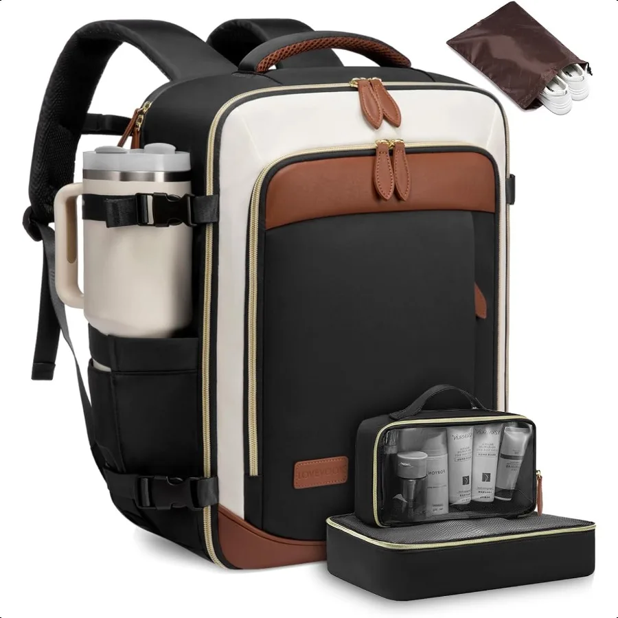 

Travel Backpack for Women 40L Carry On Backpack with 3 Packing Cubes TSA Personal Item Travel Bag Airline Appd Water Resistant