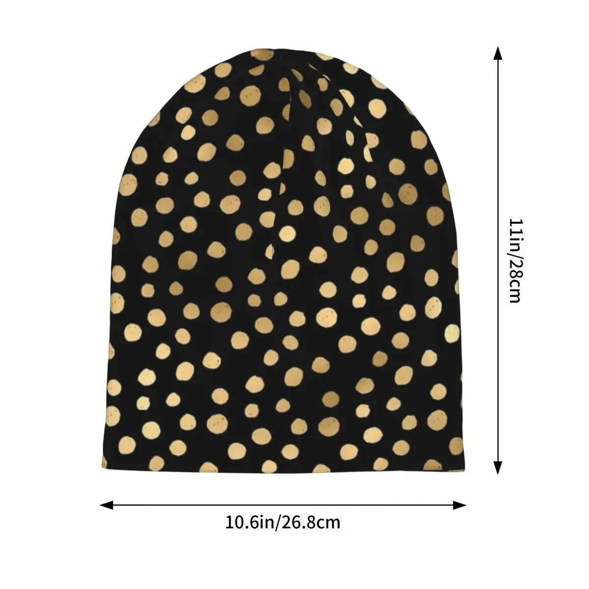 Gold Dot Print Beanie Hats Polka Dots Skullies Beanies Outdoor Sport Thermal Elastic Unisex Caps Winter Design Cool Bonnet Hats